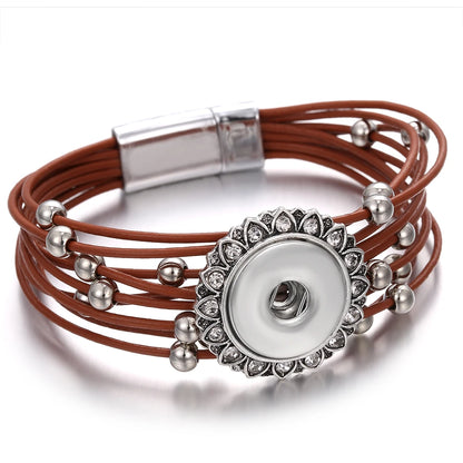 Bracelet cuir homme "Tribal King"