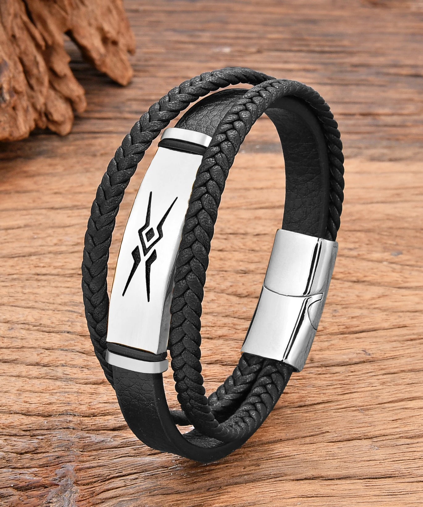 Bracelet cuir homme "STORM"