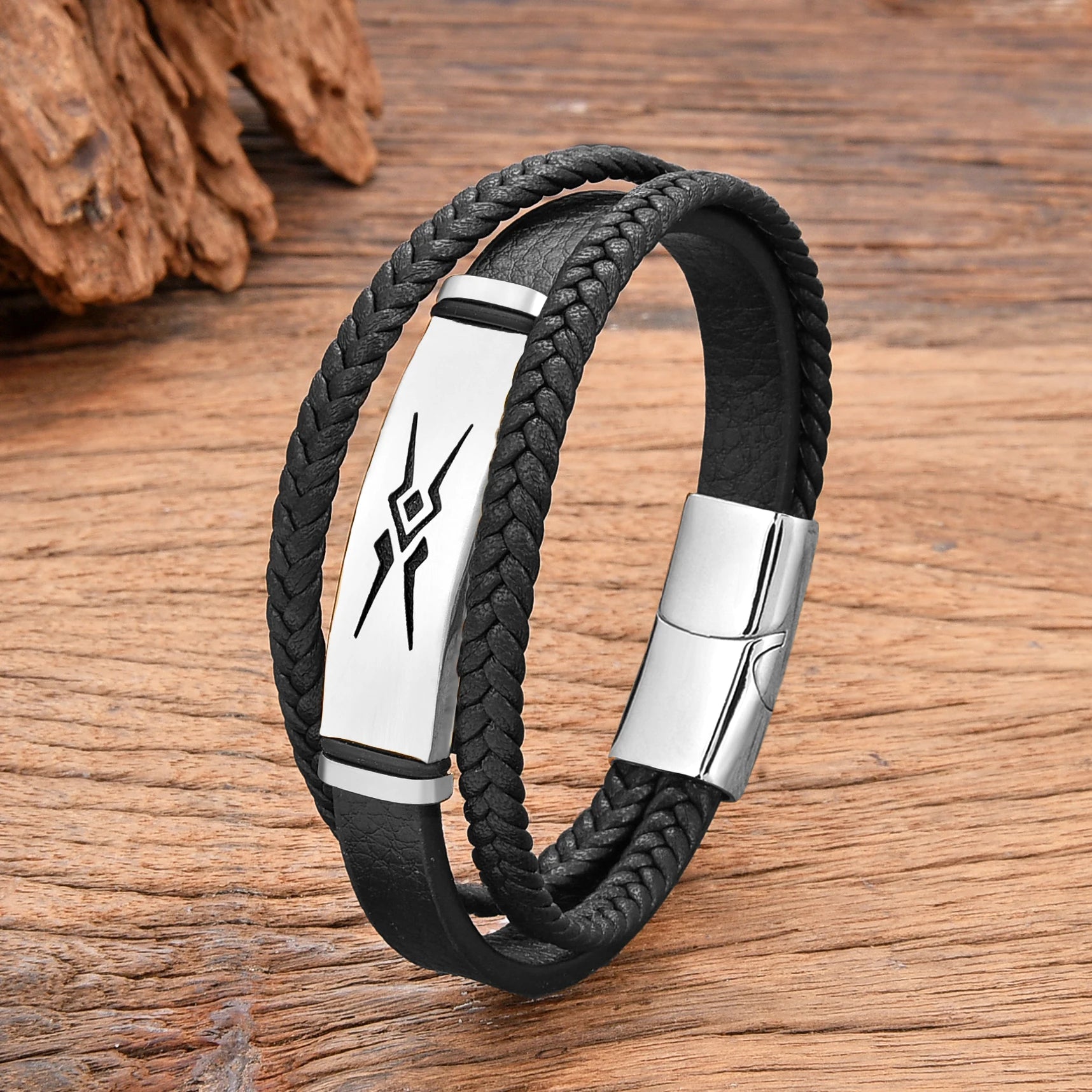 Bracelet cuir homme "STORM"