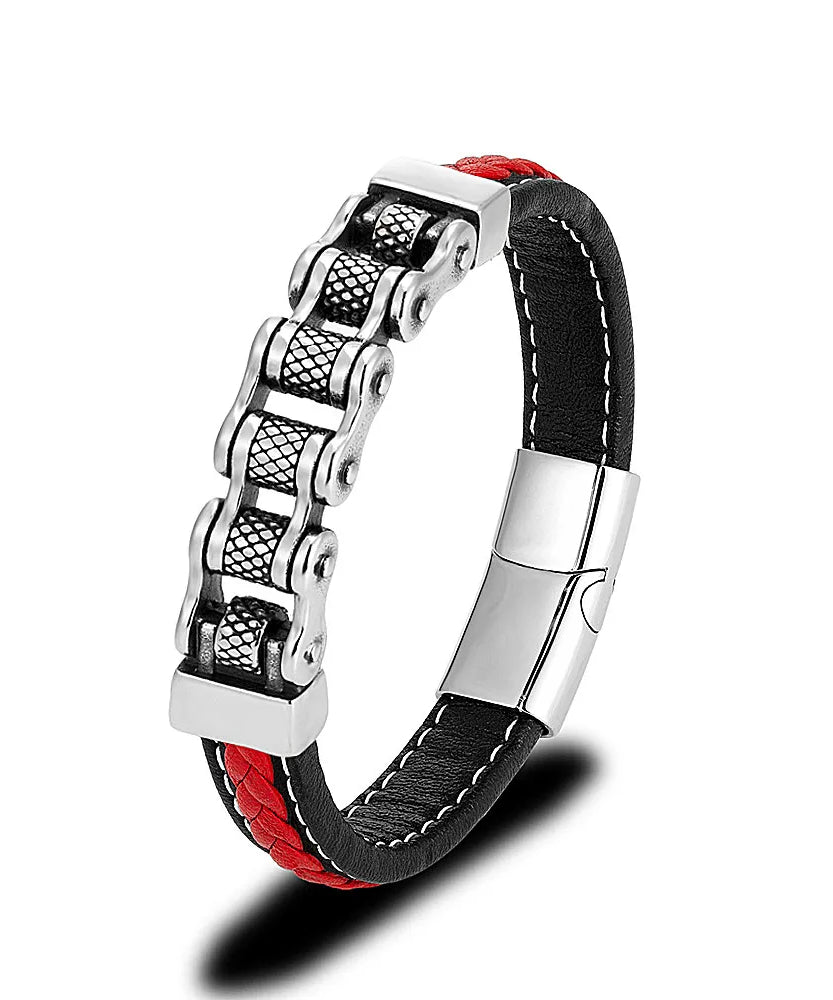 Bracelet cuir homme "MAILLON"