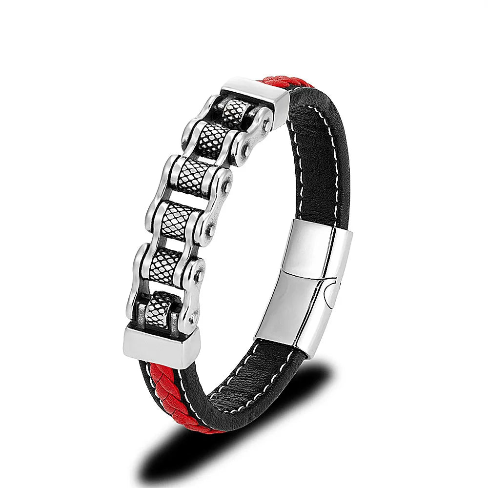 Bracelet cuir homme "MAILLON"