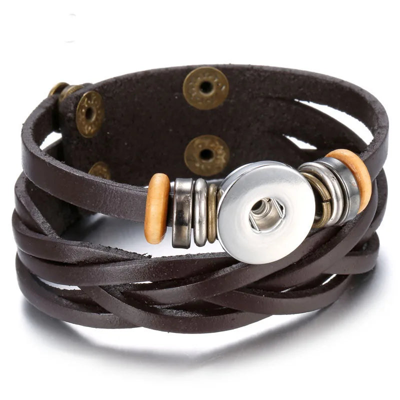 Bracelet cuir homme "Tribal King"