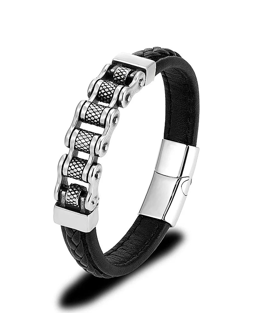 Bracelet cuir homme "MAILLON"