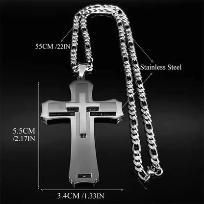 CROIX ARGENTEE pour homme avec sa chaine