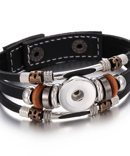 Bracelet cuir homme "Tribal King"