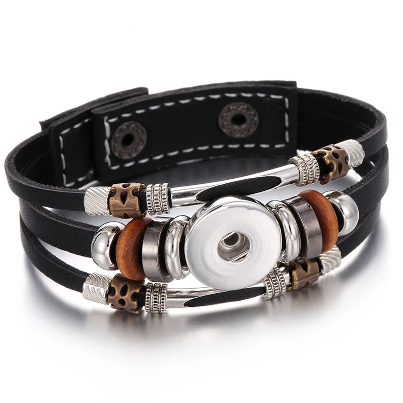 Bracelet cuir homme "Tribal King"