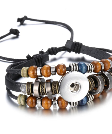 Bracelet cuir homme "Tribal King"