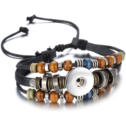 Bracelet cuir homme "Tribal King"