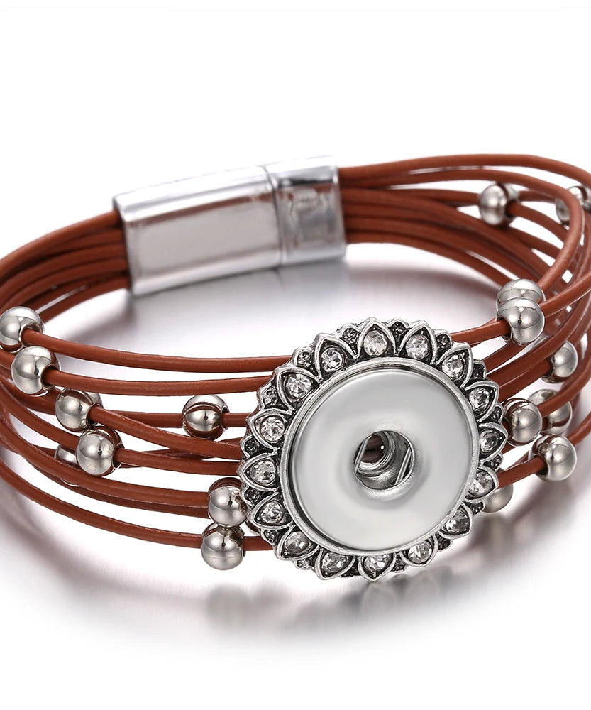 Bracelet cuir homme "Tribal King"