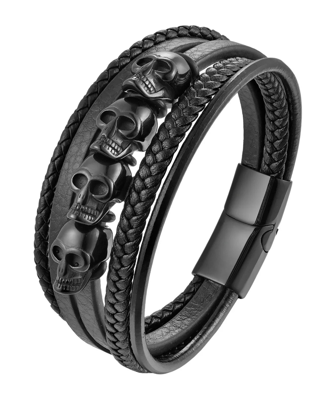 Bracelet CUIR HOMME "SKULLS"