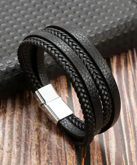 Bracelet cuir homme "TIGER EYE"