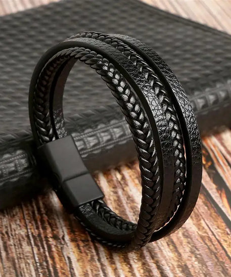 Bracelet cuir homme "TIGER EYE"