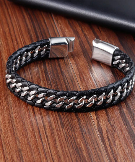 Bracelet cuir homme "JAIL STEEL"