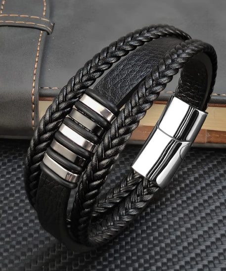 Bracelet cuir Homme "CHARM DESIGN"