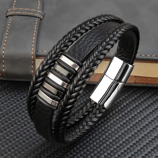 Bracelet cuir Homme "CHARM DESIGN"