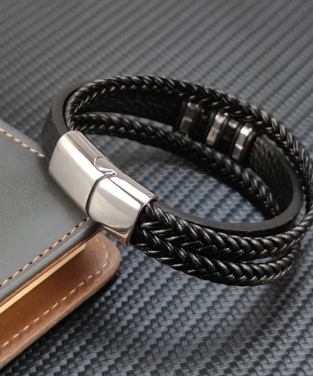 Bracelet cuir Homme "CHARM DESIGN"