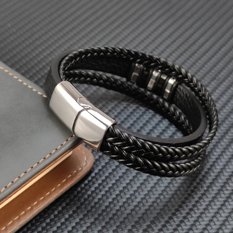 Bracelet cuir Homme "CHARM DESIGN"