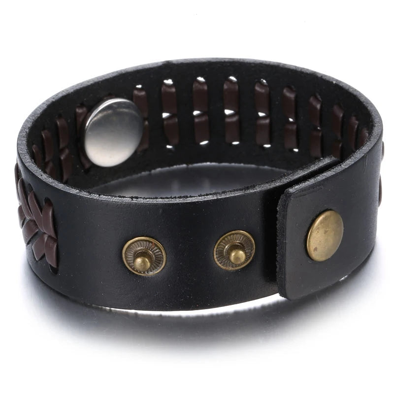 Bracelet cuir homme "Tribal King"